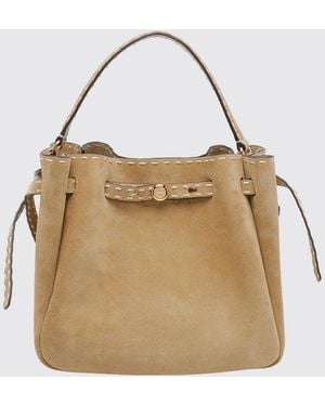 Tory Burch Romy Mini Suede Bucket Bag - Natural
