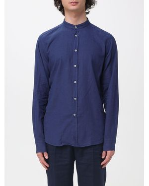 Manuel Ritz Linen And Cotton Casual Shirt - Blue
