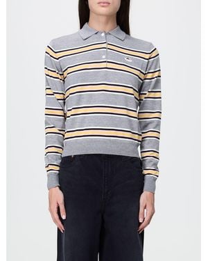 Fiorucci Langärmeliges Strick-Poloshirt Aus Merinowolle Mit Streifen - Blau