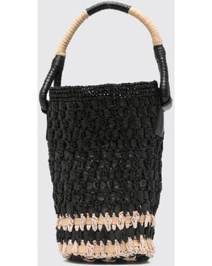 Alysi Bolso Saco De Rafia De Ganchillo - Negro