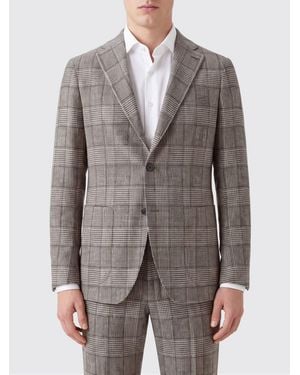 Tagliatore Single-Breasted Wool And Silk Blazer With Prince Of Wales Check - Gray