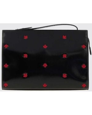DSquared² Portadocumentos De Piel Acharolada Con Logo Bordado - Negro