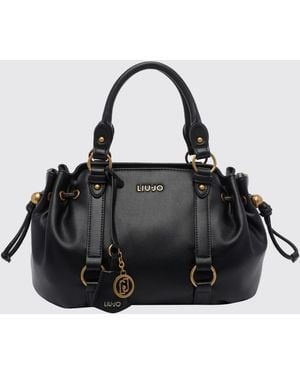 Liu Jo Synthetic Leather Handbag With Double Handle And Charm - Black