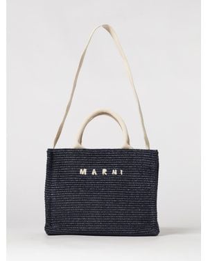 Marni Small Raffia Tote Bag - Blue