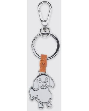 Coccinelle Basic Metal Nickel Keychain - White