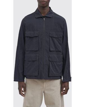 Lemaire Utility-Hemdjacke Von Aus Baumwollmischung Mit Aufgesetzten Taschen Und Reißverschluss - Blau