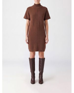 FEDERICA TOSI Knit Sheath Mini Dress - Brown
