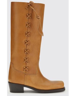 Paris Texas Flat Ankle Boot - Brown