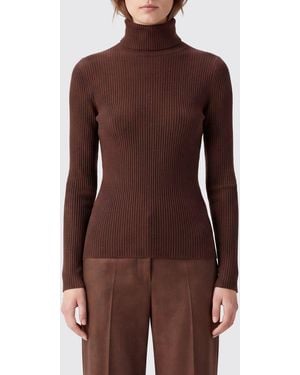 Fabiana Filippi Wool, Silk, And Cashmere Blend Turtleneck Sweater With A Slim Fit - Brown