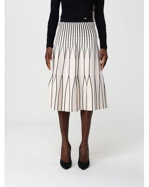 Elisabetta Franchi Two Tone Viscose Knit Skirt - Black