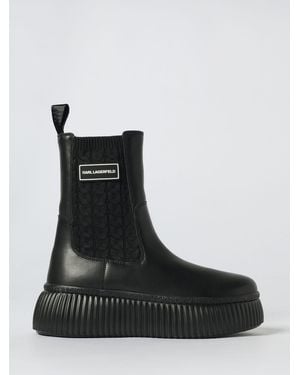 KARL LAGERFELD Flat Ankle Boots - Black