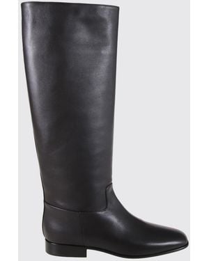 Herbert Levine Kniehohe Stiefel Aus Kalbsleder Mit Eckiger Spitze - Schwarz