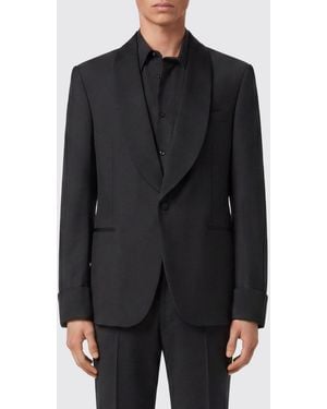 Billionaire Single-Breasted Wool Blazer - Black
