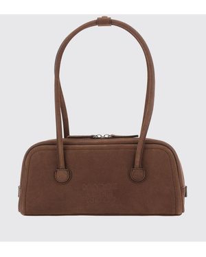 Marge Sherwood Boston Flared Leather Shoulder Bag With Double Handle - Brown