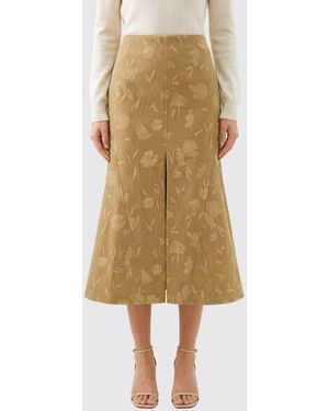 Erdem High-Waisted Floral-Print Slim Midi Skirt - Natural