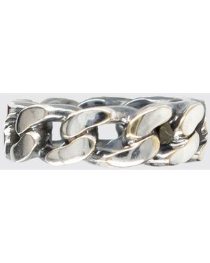 MM6 by Maison Margiela Chrome-Finish Brass Band Ring - Metallic