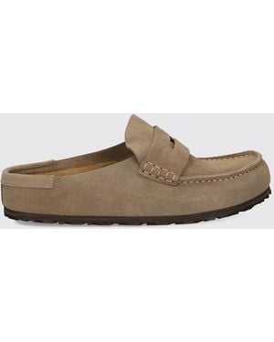 Birkenstock Naples Wildleder-Clogs Mit Geprägtem Logo Und Eva-Sohle - Weiß