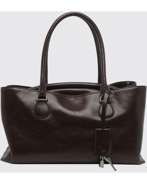 OSOI Shell Brot Schultertasche Aus Glattleder Mit Schloss Und Abnehmbarem Riemen - Schwarz