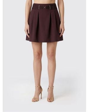 Elisabetta Franchi Polyester Skirt With Webbing - Red