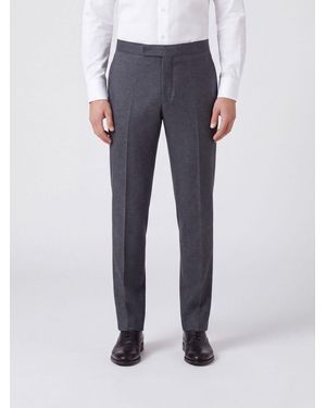 Brioni Pantalones De Sastre De Corte Slim En Gabardina Con Cierre Oculto - Azul