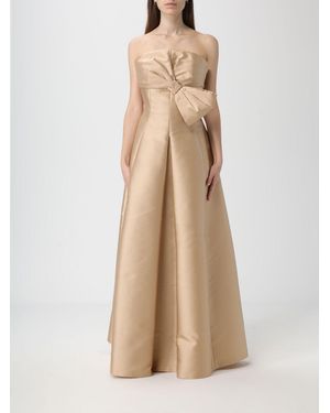Alberta Ferretti Mikado Evening Dress - Natural