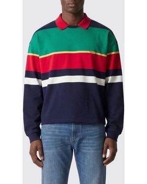 Versace Striped Cotton Polo Shirt - Blue