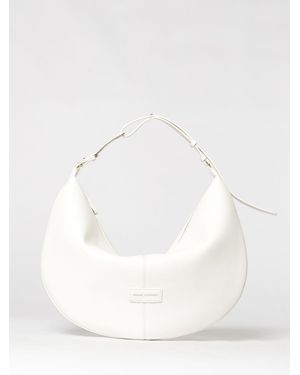 ARMANI EXCHANGE Grained Faux Leather Hobo Bag - White