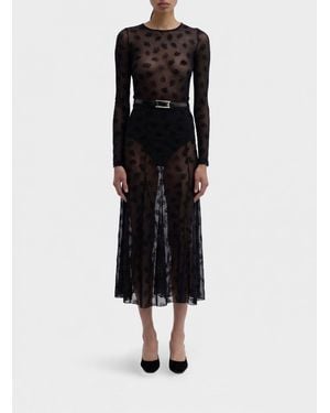 MACCAPANI Floral Tulle Skirt - Black