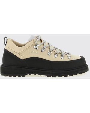 Diemme Roccia Suede And Canvas Hiking Boots With Lug Sole - White