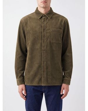 A.P.C. Short Corduroy Shirt Jacket With Patch Pockets - Green