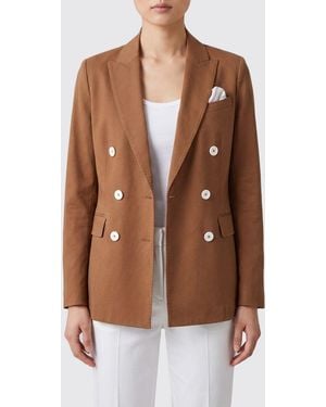 Circolo 1901 Double-Breasted Cropped Slim Fit Stretch-Cotton Blazer - Brown