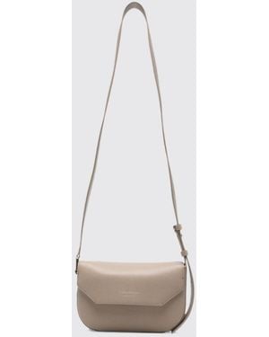 Emporio Armani Minibolso Bandolera De Piel Graneada Con Solapa Magnética - Blanco