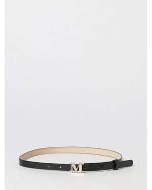 Max Mara Ledergürtel Mit Logo-Schnalle - Weiß