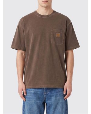Carhartt Cotton Pocket T-Shirt With Contrasting Logo - Brown