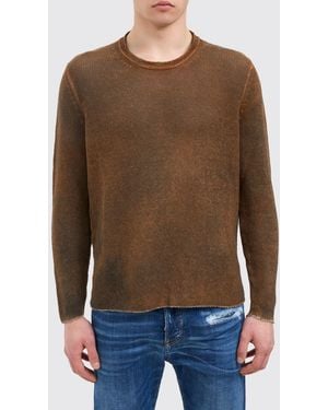 Avant Toi Linen Crew-Neck Jumper - Brown