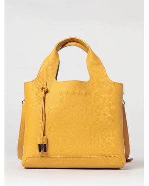Hogan H Hammered Leather Handbag - Yellow