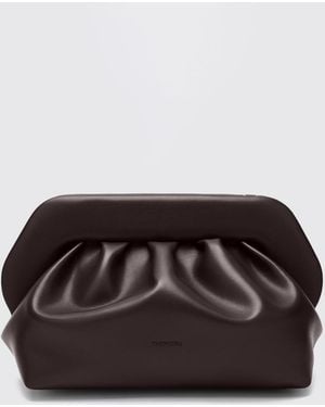 THEMOIRÈ Themoir&Egrave Bios Draped-Design Vegan Leather Clutch - Black