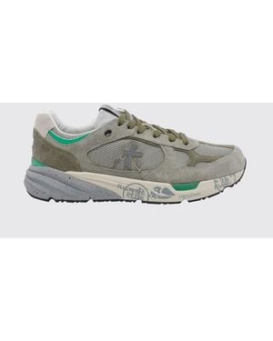 Premiata Mase Suede And Mesh Trainers - Grey
