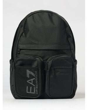 EA7 Printed Logo Polyester Backpack - Black