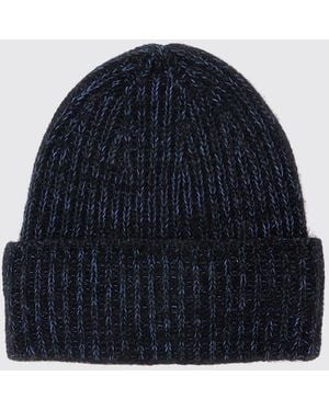 Missoni Wool And Viscose Blend Beanie Hat With Cuff - Blue