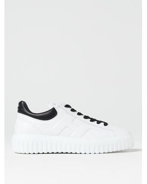 Hogan H-stripes Sneakers In Leather With Logo - White