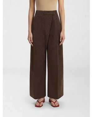 Ganni Wide Leg Pants - Brown