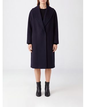 Max Mara Short Shawl-Collar Coat - Blue