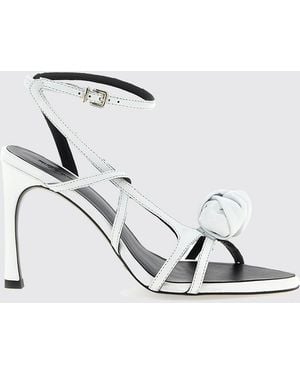 ROTATE BIRGER CHRISTENSEN Leather Sandals With Knot Application - White