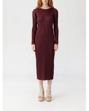 Pleats Please Issey Miyake Pleated Polyester Dress - Red
