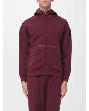 Peuterey Technical Fabric Zip-Up Hoodie With Pockets And Applied Logo - Purple