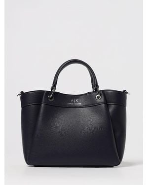 ARMANI EXCHANGE Borsa Shopping A Mano Con Logo - Blu