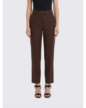 PT Torino Classic Linen And Cotton Blend Trousers - Brown