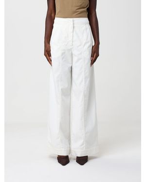 Max Mara Strenna Wide Leg Stretch Cotton Trousers - White