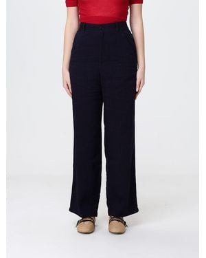 Barena Wide-Leg Linen Blend Trousers - Blue